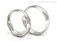 Obrączki ślubne obraczki z diamentem złote białe złoto 585 - P50150T207b- 3