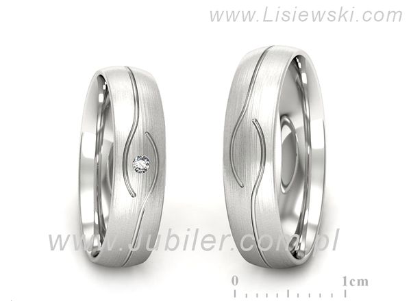 Obrączki ślubne obraczki z diamentem złote białe złoto 585 - P50150T207bmp- 1