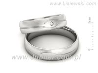 Obrączki ślubne obraczki z diamentem złote białe złoto 585 - P50150T207bmp- 2