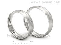 Obrączki ślubne obraczki z diamentem złote białe złoto 585 - P50150T207bmp- 3