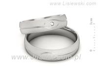Obrączki ślubne obraczki z diamentem złote białe złoto 585 - P50150T207bms- 2