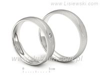 Obrączki ślubne obraczki z diamentem złote białe złoto 585 - P50150T207bms- 3