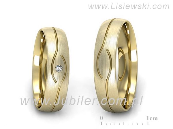 Obrączki ślubne obraczki z diamentem złote żółte złoto 14k - P50150T207zmp- 1