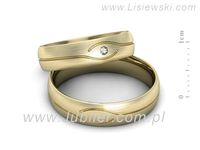 Obrączki ślubne obraczki z diamentem złote żółte złoto 14k - P50150T207zmp- 2