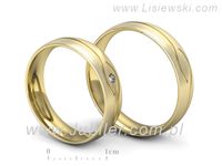 Obrączki ślubne obraczki z diamentem złote żółte złoto 14k - P50150T207zmp- 3
