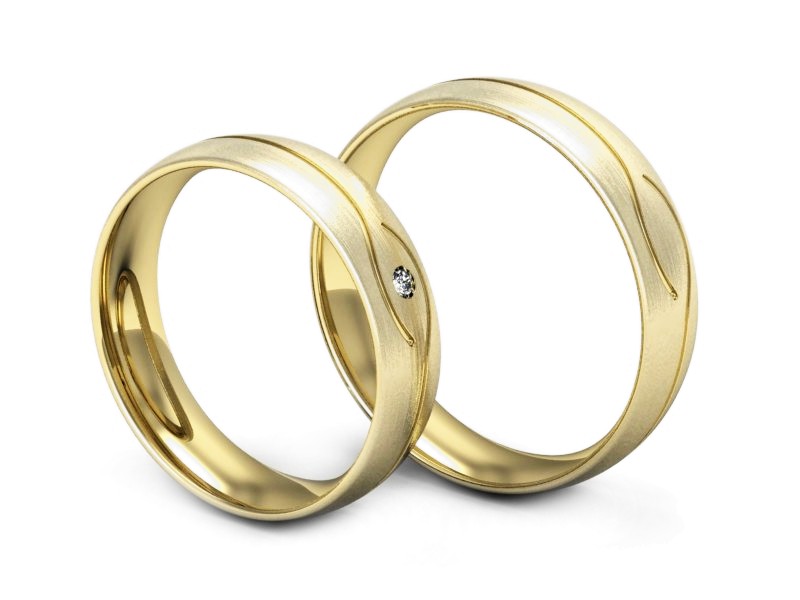 Obrączki z diamentem złote żółte złoto 14k - P50150T207zmp — zdjęcie 3