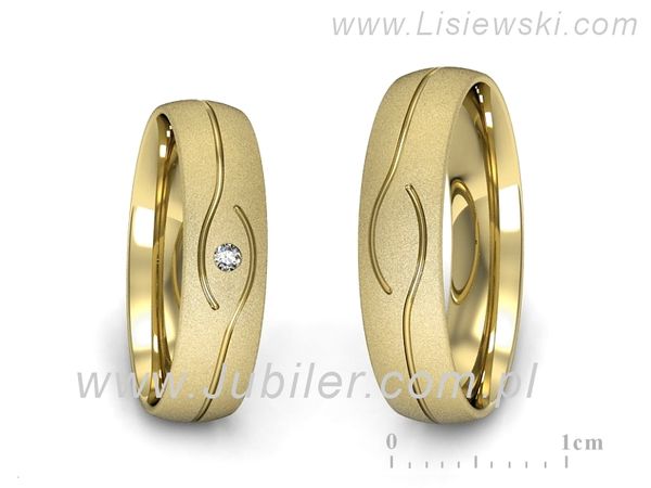 Obrączki ślubne obraczki z diamentem złote żółte złoto 14k - P50150T207zms- 1