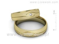 Obrączki ślubne obraczki z diamentem złote żółte złoto 14k - P50150T207zms- 2