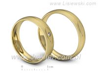Obrączki ślubne obraczki z diamentem złote żółte złoto 14k - P50150T207zms- 3