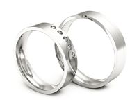 Obrączki ślubne obraczki z diamentami soczewka białe 585 - P50150T221b- 3