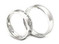 Obrączki ślubne obraczki z diamentami złote białe złoto 585 - P50150T221bms- 3