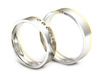 Obrączki ślubne obrączki z diamentami złote żółte białe 14k - P50150T221bz- 3