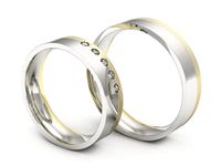 Obrączki ślubne obrączki z diamentami złoto dwukolorowe 585 - P50150T221bzmp- 3