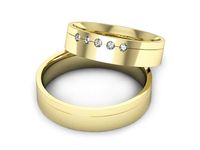 Obrączki ślubne obraczki z diamentami złote żółte złoto 14k - P50150T221z- 2