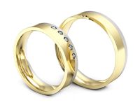 Obrączki ślubne obrączki z diamentami złoto dwukolorowe 585 - P50150T221zbms- 3