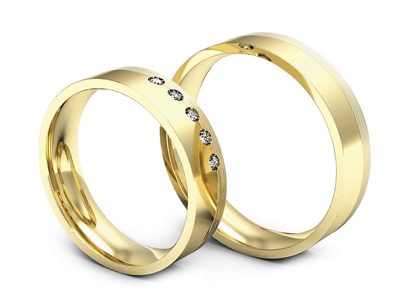 Obrączki z diamentami żółte zloto 585 14k - P50150T221zmp — zdjęcie 3