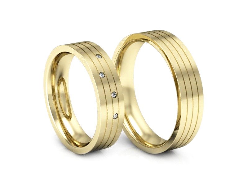 Obrączki z brylantami złote żółte złoto 14k - P50150T71Z — zdjęcie 2