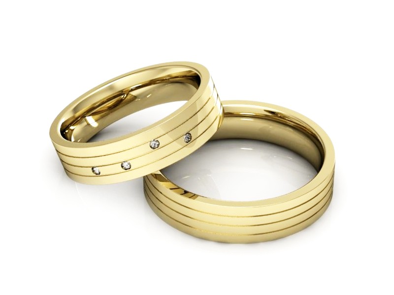 Obrączki z brylantami złote żółte złoto 14k - P50150T71Z — zdjęcie 3