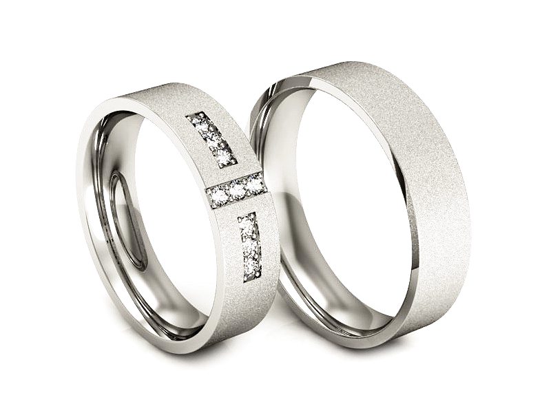 Obrączki zlote z diamentami soczewkowe - P50150T72bms — zdjęcie 3