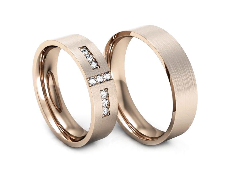 Obrączki z brylantami obrączki różowe złoto - P50150T72cmp
