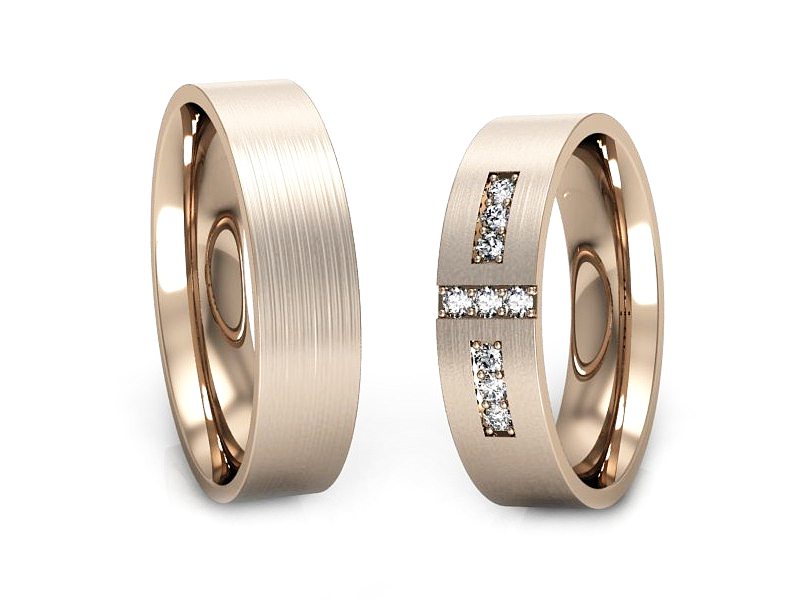 Obrączki z brylantami obrączki różowe złoto - P50150T72cmp — zdjęcie 3
