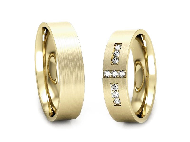 Obrączki zlote z diamentami soczewkowe - P50150T72zmp — zdjęcie 3