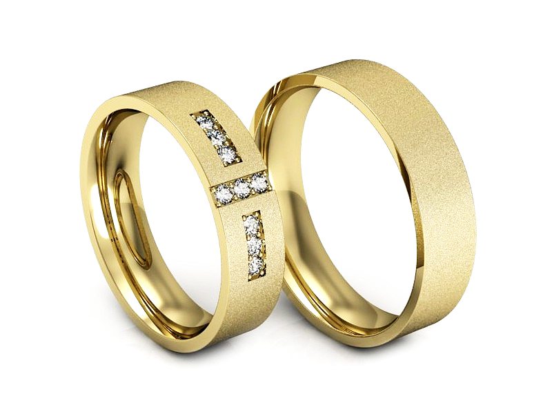 Obrączki z diamentami nowoczesne obrączki - P50150T72zms — zdjęcie 3