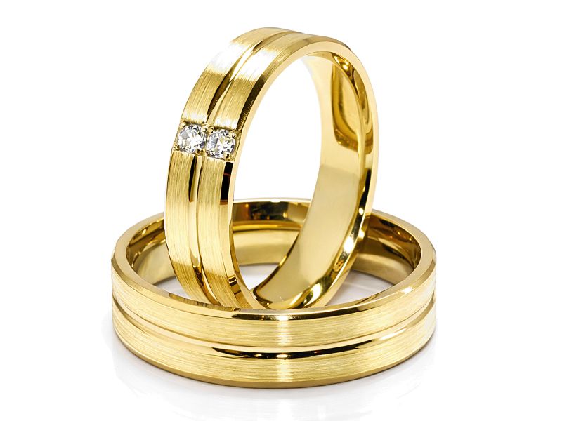 Obrączki z brylantami złote żółte złoto 14k - p50160110z_m — zdjęcie 3