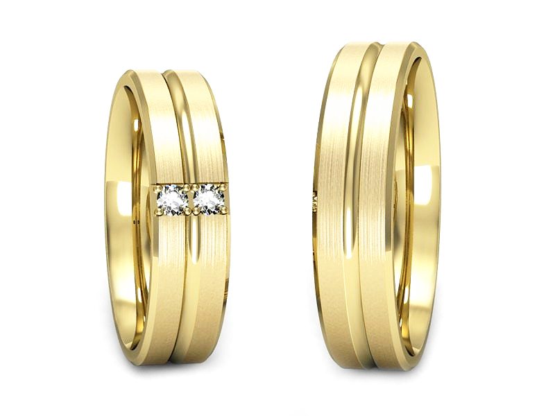 Obrączki z diamentami nowoczesne obrączki - p50160110zm — zdjęcie 3