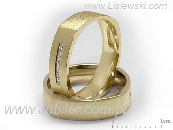 Obrączki ślubne obrączki z brylantami złote żółte złoto 585 - p50160351