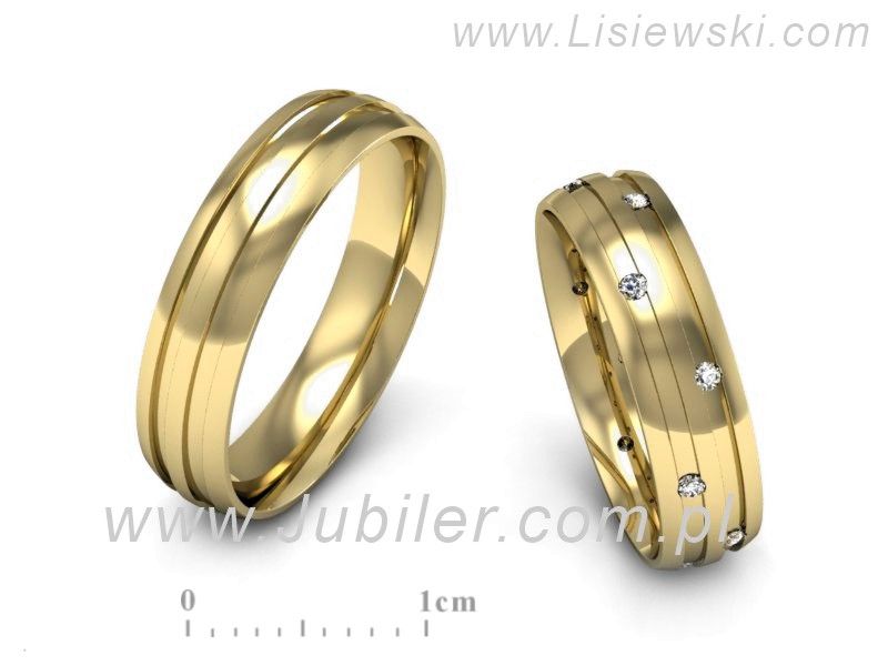 Obrączki ślubne z brylantami złote obrączkiżółte złoto 14k — P50160T177z