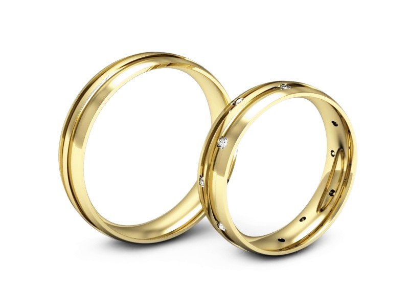 Obrączki z brylantami złote żółte złoto 585 - P50160T177z — zdjęcie 3