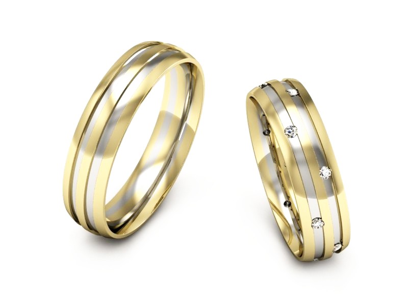 Złote Obrączki z diamentamizłoto dwukolorowe - P50160T177zb