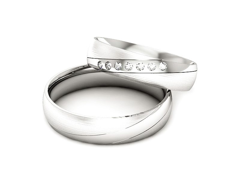 Złote Obrączki z diamentami soczewkowe - P50160T193bmp — zdjęcie 2