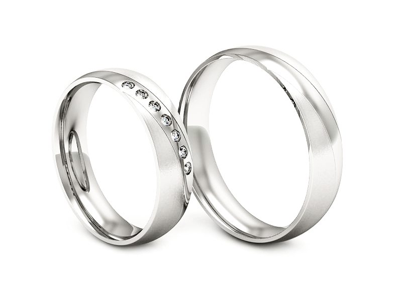 Złote Obrączki z diamentami soczewkowe - P50160T193bmp — zdjęcie 3