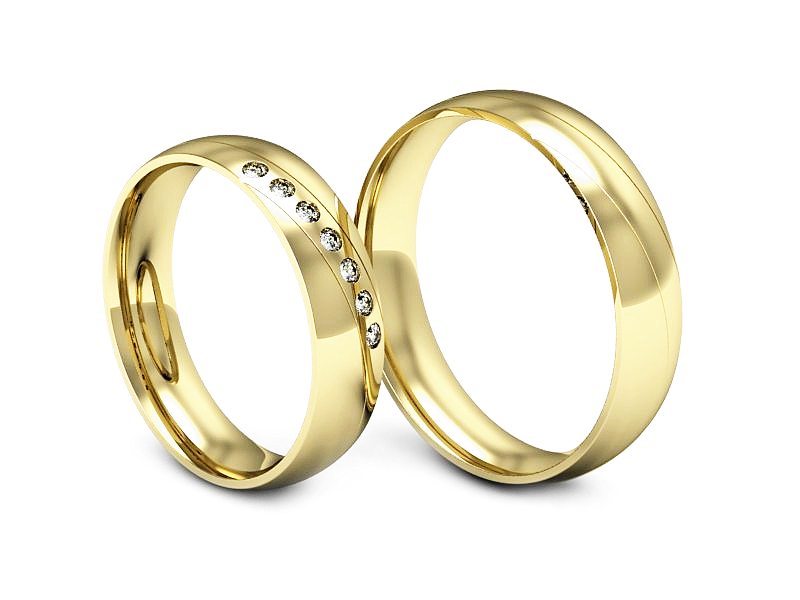 Obrączki z diamentami soczewkowe obrączki - P50160T193z — zdjęcie 3