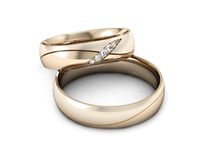 Obrączki ślubne z diamentami soczewkowe różowe złoto 585 - P50160T195cmp- 2