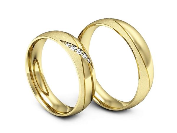 Obrączki ślubne obraczki z diamentami soczewkowe obrączki - P50160T195zms- 1