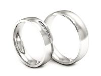 Obrączki ślubne obraczki z diamentami soczewkowe białe 585 - P50160T209b- 3