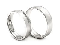 Obrączki ślubne obraczki z diamentami soczewkowe białe 585 - P50160T209bmp- 3