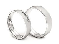 Obrączki ślubne obraczki z diamentami soczewkowe białe 585 - P50160T209bms- 3