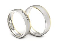 Obrączki ślubne z brylantami dwukolorowe - P50160T209bzms- 3
