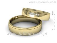 Obrączki ślubne obrączki z diamentami z żółtego złota 585 - P50160T209z- 2