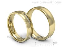 Obrączki ślubne obrączki z diamentami z żółtego złota 585 - P50160T209z- 3