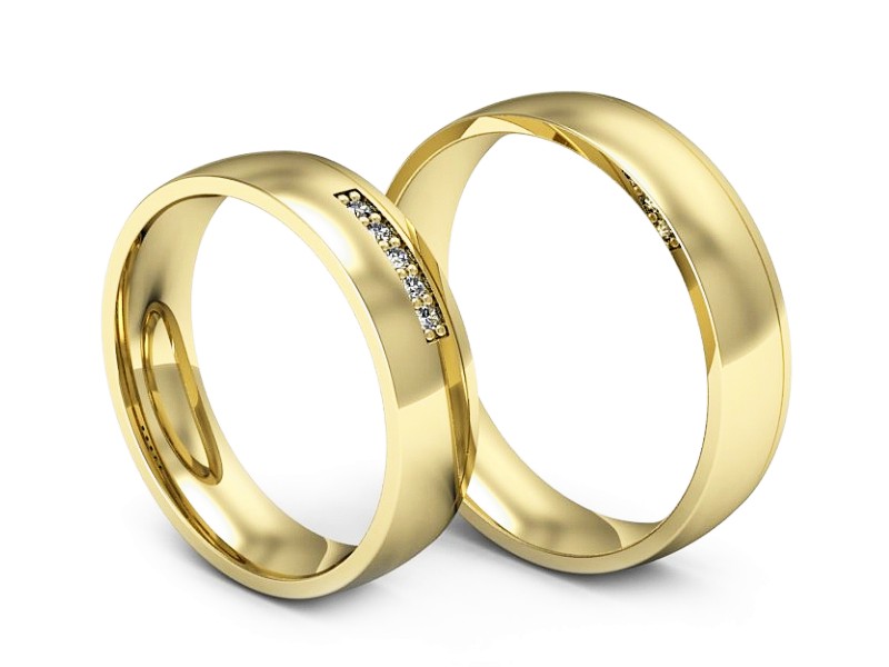 Obrączki z diamentami z żółtego złota 585 - P50160T209z — zdjęcie 3