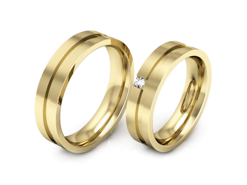 Obrączki z brylantem nowoczesne obrączki 585 - P50160T57z — zdjęcie 3