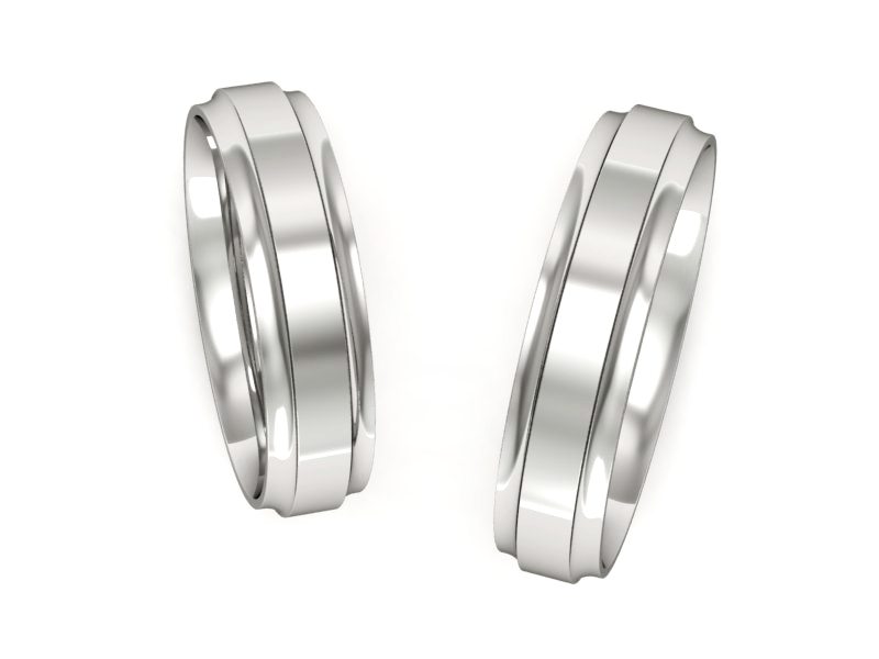 Złote Obrączki białe złoto obrączki klasyczne - P50170T194b — zdjęcie 3