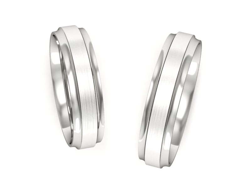 Obrączki białe złoto obrączki klasyczne 585 - P50170T194bmp — zdjęcie 3