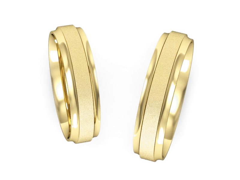 Obrączki żółte złoto obrączki klasyczne 585 - P50170T194zms — zdjęcie 3