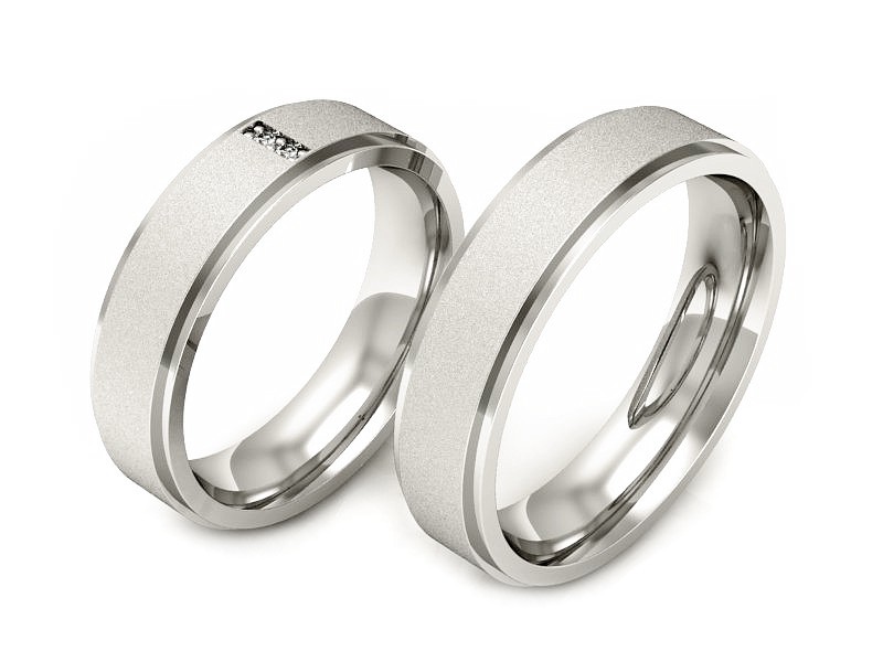 Obrączki z brylantami z białego złota 585 - P50170T24bms — zdjęcie 3